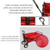Foldable Garden Cart, Heavy-Duty Utility Wagon for Camping, Beach, Grocery Shopping, 4 Wheels, 59.9 kg Capacity, Portable Black Shopping Cart view 3