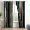 Mistela Green Blackout Curtains, Dark Green Modern Abstract Grommet Panels, 2-Pack, H175 x W140 cm view 2