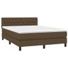 Iiaky Box Spring Bed 140 x 190 cm with Mattress, LED, and Slatted Base - Dark Brown, Type 3 view 3