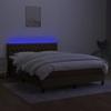 Iiaky Box Spring Bed 140 x 190 cm with Mattress, LED, and Slatted Base - Dark Brown, Type 3 view 4