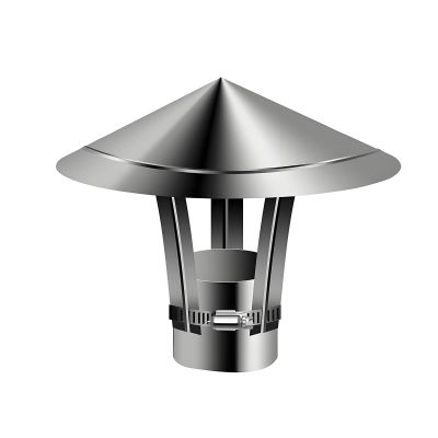 304 Stainless Steel Chimney Cap, Round, Wind and Rain Resistant, with Clamp Band (30 cm)