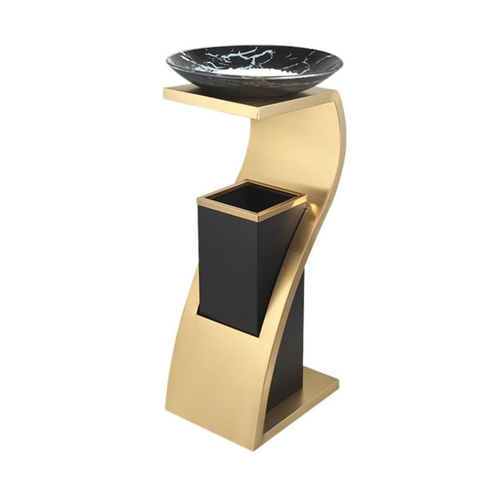 CJHFR472SG Freestanding Hotel Ashtray Trash Can, Gold