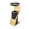 CJHFR472SG Freestanding Hotel Ashtray Trash Can, Gold view 1