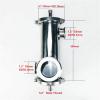 4-Inch Ferrule OD119mm Gin Basket Set for Distillation, 2 Side Connections 1.5 Inch OD50.5mm with Filter, V-1500ml, L-300mm, SS304 (2 Baskets) view 2