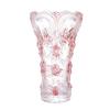 Large Pink Crystal Glass Vase, 30 cm Tall, Plum Blossom Design view 1