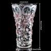 Large Pink Crystal Glass Vase, 30 cm Tall, Plum Blossom Design view 2