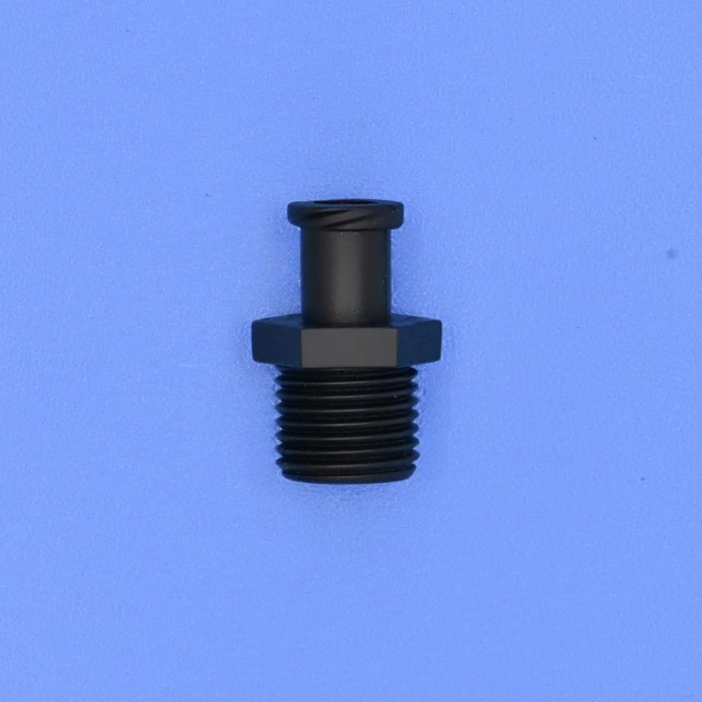 Hynec PP Luer-Lock to Industrial Thread Adapter for University Biochemistry Labs and Industrial Applications, Heat-Resistant and Biochemically Reactive, Female G1/8, Black, 100-Pack