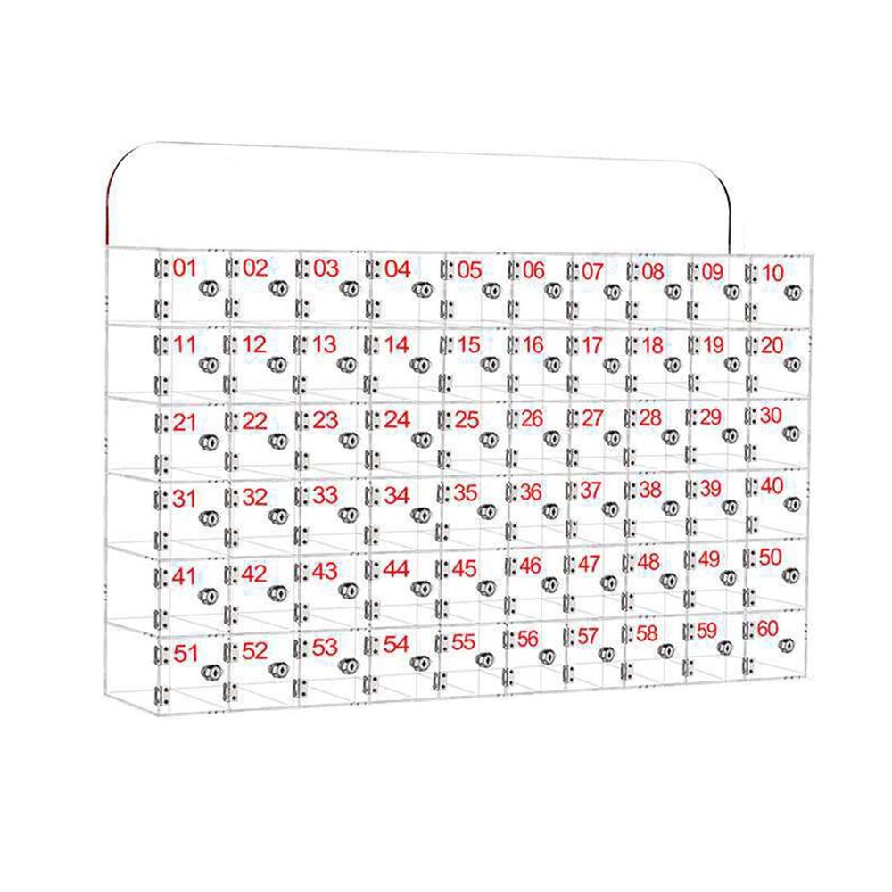 Acrylic Phone Lockbox, Wall-Mounted Phone Storage Cabinet for Schools, Factories, Exams, and Work (60 Slots)