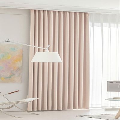 Stfery Light Pink Blackout Curtains for Bedroom, 2-Piece Chenille Set, Solid Color, Noise-Reducing, W107 x H244 cm Each