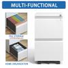 Mobile Metal Filing Cabinet with 2 Drawers and Lock, Fully Assembled view 4