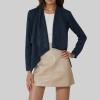 Duohropke Women's Faux Suede Transitional Jacket, Cropped Cardigan with Waterfall Collar view 2