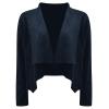 Duohropke Women's Faux Suede Transitional Jacket, Cropped Cardigan with Waterfall Collar view 4