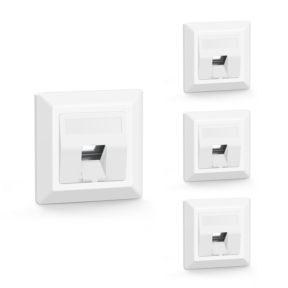 VCELINK 1-Port Flush-Mount Network Wall Plate, Shielded, No Keystone Module