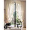 Stfery Beige Semi-Sheer Curtains, French Striped Voile Panels, 2-Piece Set, W102 x H138 cm Each view 2