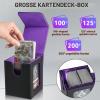 Magic Deck Box with MTG Commander Display, Magnetic Card Storage Box for 100+ Cards, Black/Purple view 3
