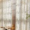 Stfery Natural Sheer Curtain Hooks, 2-Piece Set, Vintage Chinese Calligraphy Pattern, 107 W x 214 H cm per Panel view 2