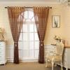 Stfery Brown Sheer Curtains with Grommets, 2-Piece Set, Leaf Embroidery, 107 x 147 cm view 2