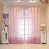 Stfery Sheer Curtain Panels, Pink, Semi-Transparent, for Youth Rooms, Classic Embroidered Floral Pattern, 2-Piece Set, W107 x H244 cm Each view 1