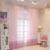Stfery Sheer Curtain Panels, Pink, Semi-Transparent, for Youth Rooms, Classic Embroidered Floral Pattern, 2-Piece Set, W107 x H244 cm Each view 2