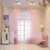 Stfery Sheer Curtain Panels, Pink, Semi-Transparent, for Youth Rooms, Classic Embroidered Floral Pattern, 2-Piece Set, W107 x H244 cm Each view 3