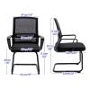 CLLXDZ 2-Piece Cantilever Visitor Chairs with Mesh Backrests and Armrests, White view 2