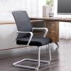 CLLXDZ 2-Piece Cantilever Visitor Chairs with Mesh Backrests and Armrests, White view 3