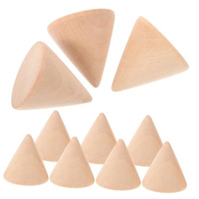 DIY Wooden Craft Cones, 10-Pack for Christmas and Parties