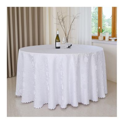 GOEXCPL Round Christmas Tablecloth, Polyester, Model D, White, 160 cm Diameter