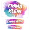 Meinearmbänder Personalized School Labels, 100 Count, Paint-Splatter Design view 1