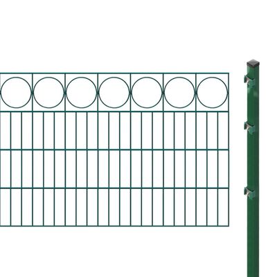Decorative Fence Set with Concrete-In Posts, 80 cm High, 23.1 m Long, Green