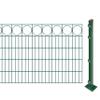 Decorative Fence Panel Set with Surface-Mount Posts (100 cm High, 39.9 m Long) | Double-Wire Panels with “Ring” Decorative Strip, Green | UV- and Weather-Resistant view 1