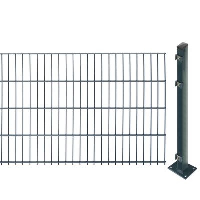 Double-Wire Mesh Fence with Surface-Mount Posts (83 cm High, 34 m Long), Anthracite
