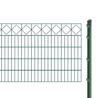 Decorative Fence Set with Posts for Concrete Installation, 100 cm High, 54.6 m Long, Green