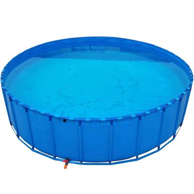 PVC Canvas Freestanding Koi and Goldfish Pond with Drain Valve - Water Storage Pool for Turtles and Swimming