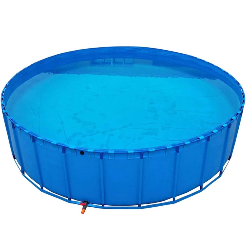 PVC Canvas Freestanding Koi and Goldfish Pond with Drain Valve - Water Storage Pool for Turtles and Swimming