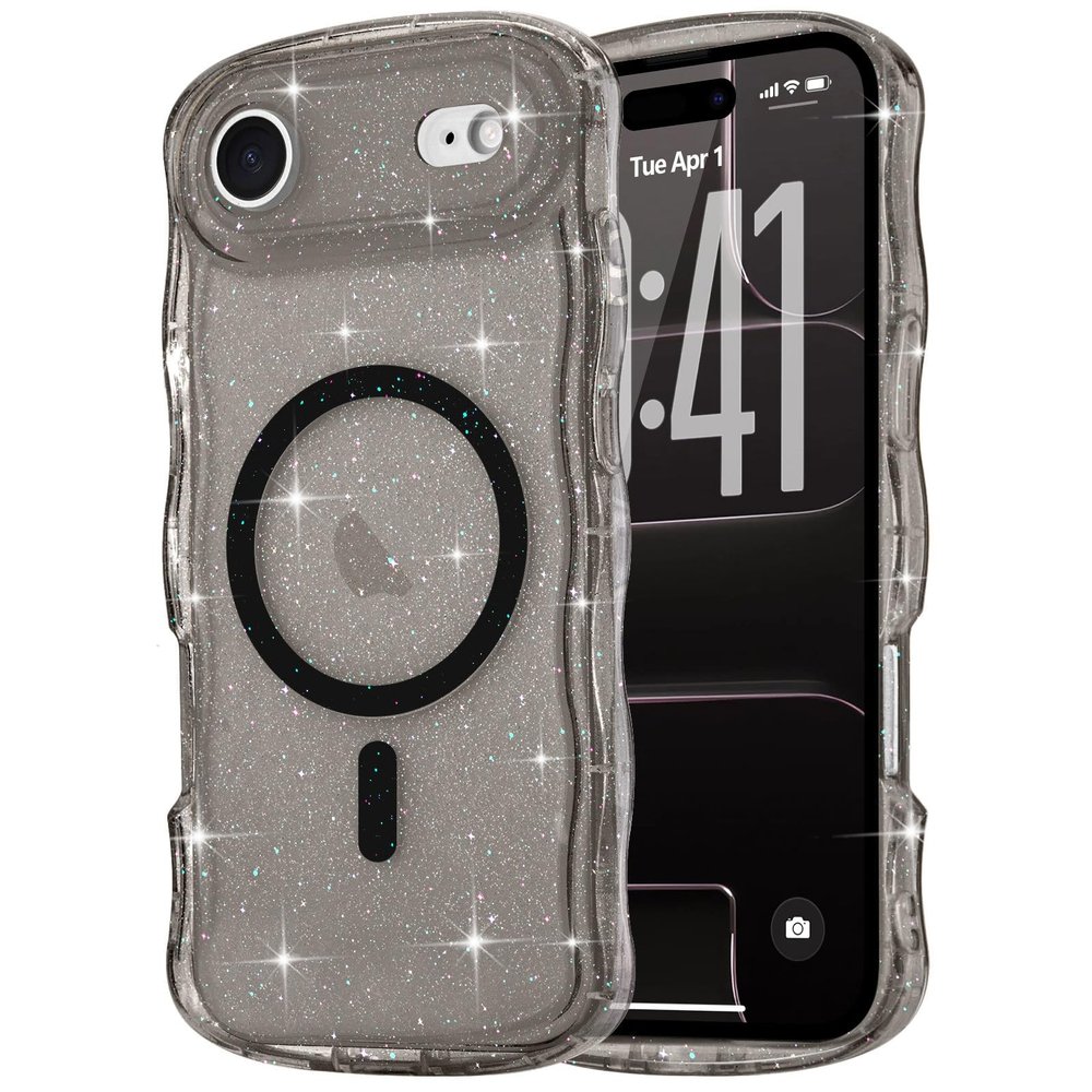 Pepmune iPhone AIR Glitter Case, MagSafe Compatible, Black