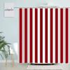 Red and White Striped Waterproof Shower Curtain, 180 x 200 cm, with Hooks view 1