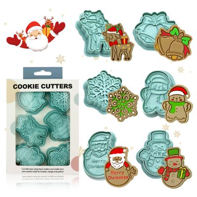 CHIHOLEN 6-Piece 3D Christmas Cookie Cutter Set