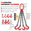 JYHHGDS Heavy-Duty 4-Leg Chain Sling with Safety Grab Hooks, G80 Alloy Steel, 2-Metric-Ton Capacity, 1 m/3.3 ft view 3