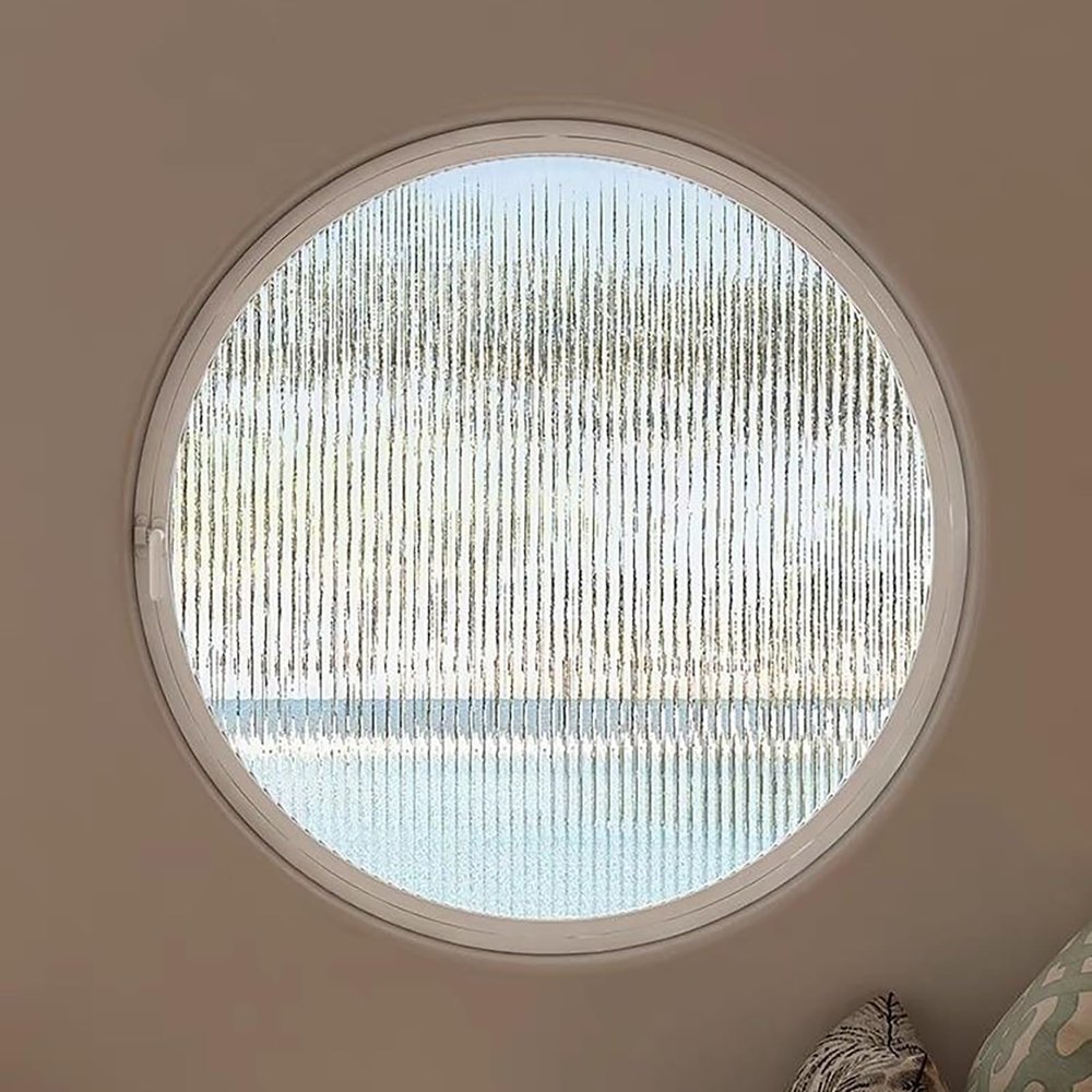 Kaverno 360° Rotating Round Aluminum Porthole Window, White, 30 cm/11.8 in