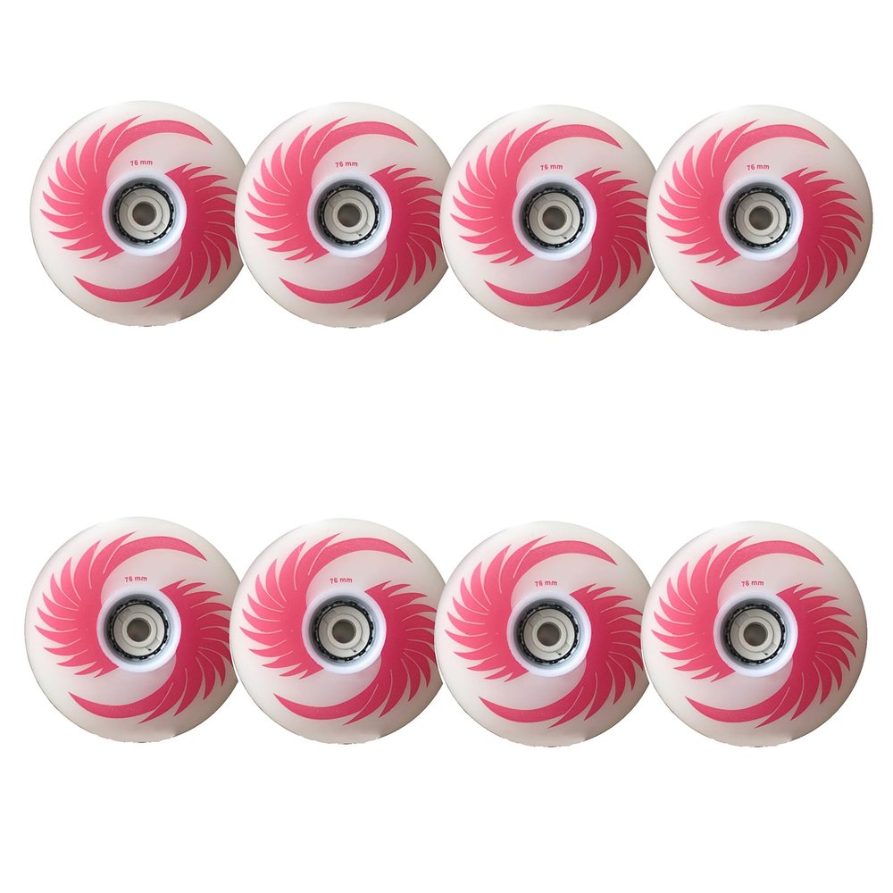 JCXYL EV 76 mm Flash Inline Skate Wheels, 88A, Red, 8-Pack
