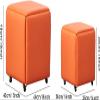 5-in-1 Stackable Ottoman Cube Stool, PU Leather, Rolling Footstool, 45.7 x 45.7 x 48.3 cm view 2