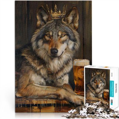 2000-Piece Adult Puzzle, Wolf King Crown Pint Beer, 70 x 100 cm, Ages 14+