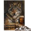 2000-Piece Adult Puzzle, Wolf King Crown Pint Beer, 70 x 100 cm, Ages 14+ view 2
