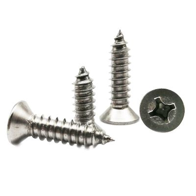 10/50 pcs M1–M6 Mini 304 Stainless Steel Phillips Flat Countersunk Self-Tapping Wood Screws (3 mm, 50 pcs, M1.4)