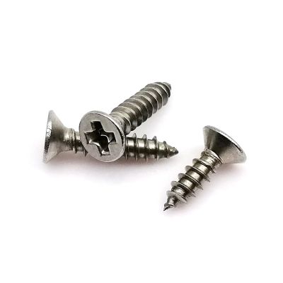 100 x M1/M1.2/M1.4/M2/M2.6/M3/M4 Small Micro Phillips Flat Countersunk Self-Tapping Screws, Stainless Steel and Carbon Steel (304 Stainless Steel, 8 mm M2.6)
