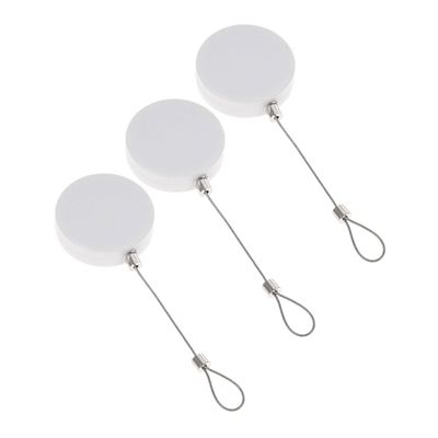 Retractable Cable Lock Set, Steel and ABS, Round, White