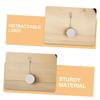 Retractable Cable Lock Set, Steel and ABS, Round, White view 3