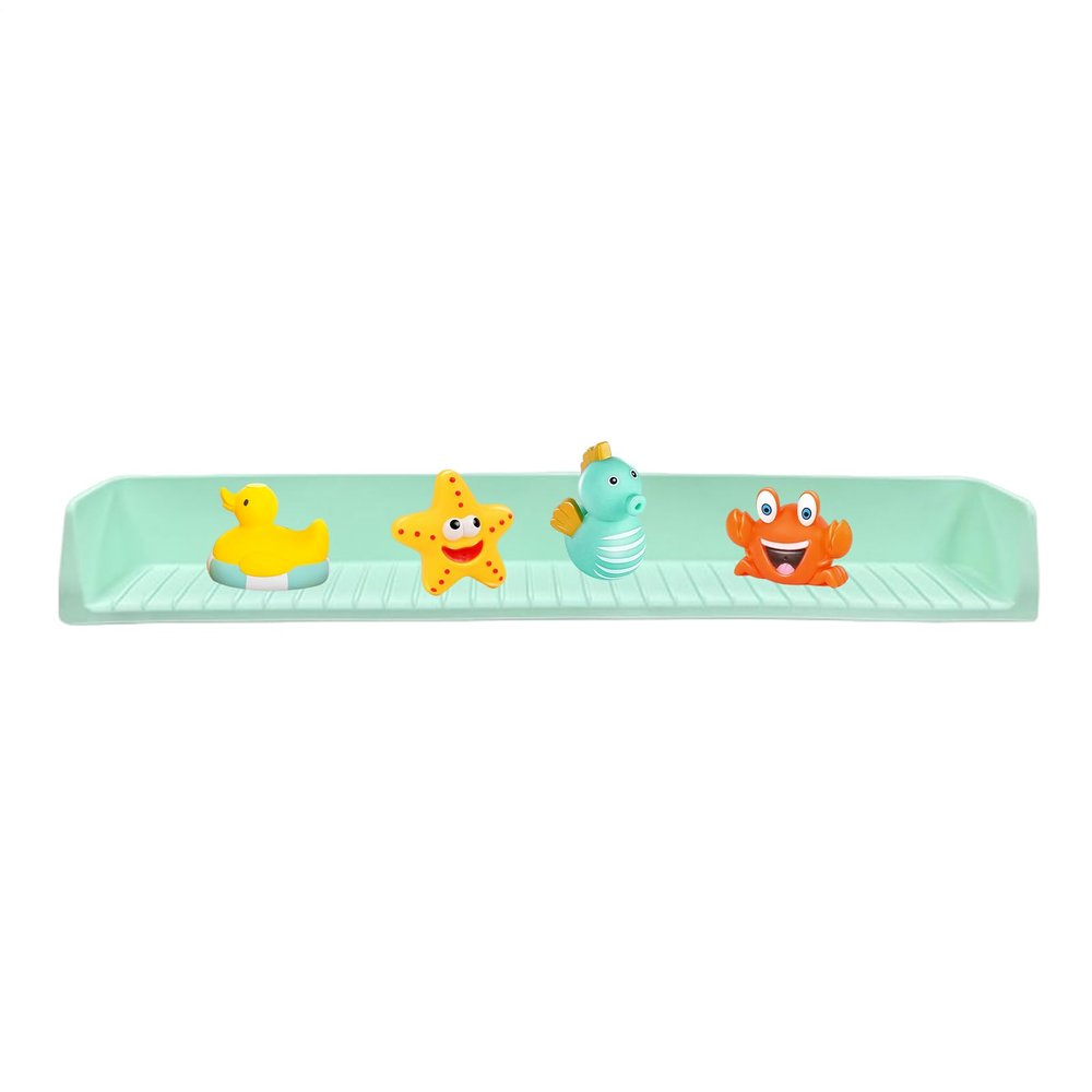 Bathtub Splash Guard with Silicone Suction Cups and Toy Storage
