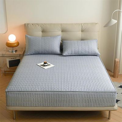 Quilted Washable Zippered Mattress Cover, Blue, 150 x 200 + 21 cm